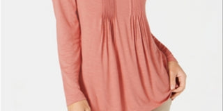 Blusa feminina de manga comprida estilo &amp; co, rosa, tamanho extragrande