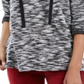 Moletom com capuz feminino estilo francês tingido espacialmente, preto, tamanho pequeno