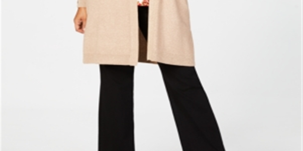 Cardigan metálico plus size com cadarço JM Collection feminino, bege, tamanho 2X