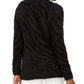 Cardigan feminino com estampa de cílios e animal print JM Collection, preto, tamanho pequeno G