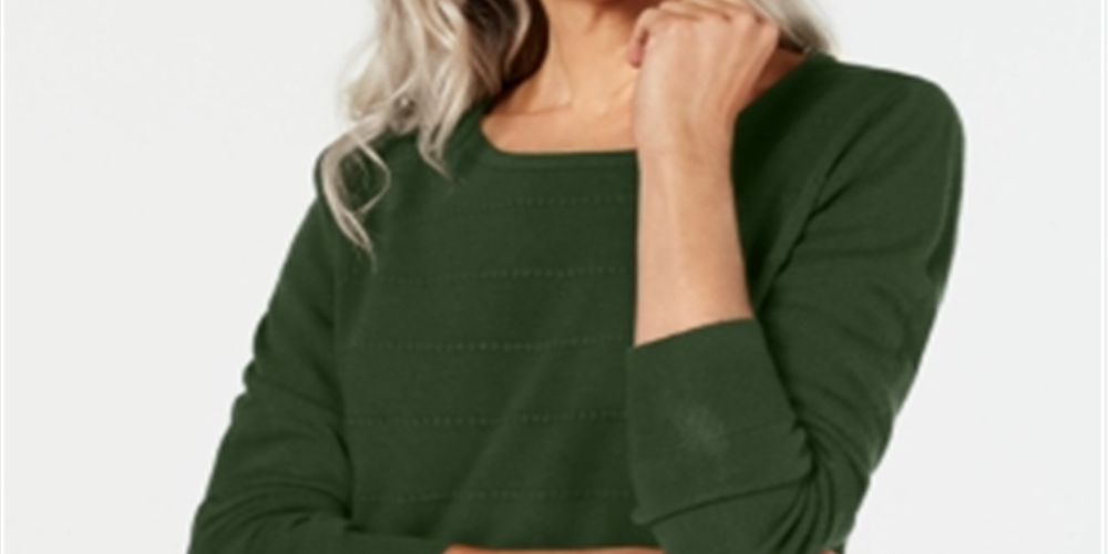 Karen Scott Suéter Listrado Texturizado Feminino Verde Tamanho XX-G