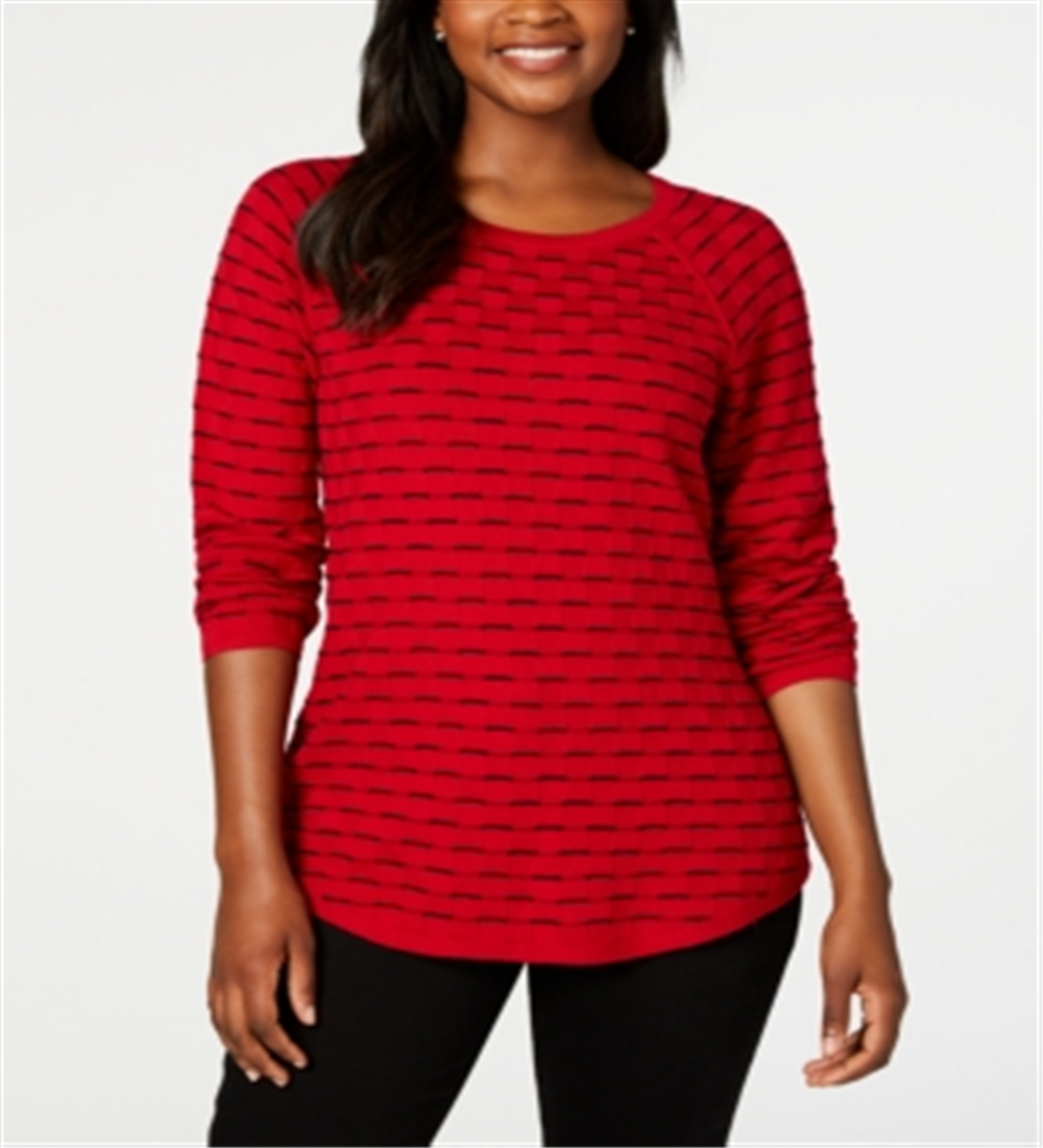 Karen Scott Suéter Texturizado Feminino Vermelho Tamanho Grande