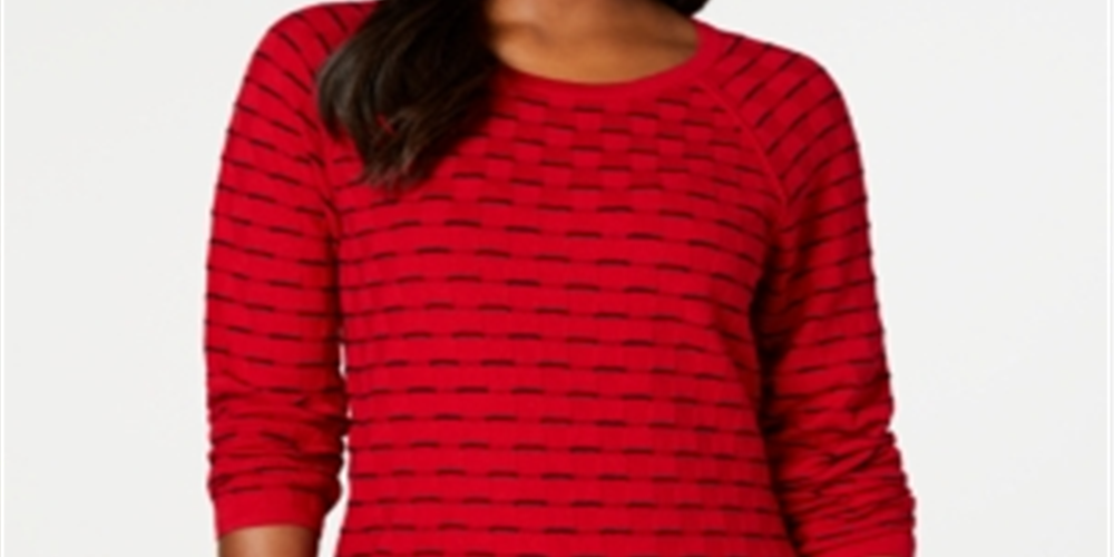 Karen Scott Suéter Texturizado Feminino Vermelho Tamanho Grande