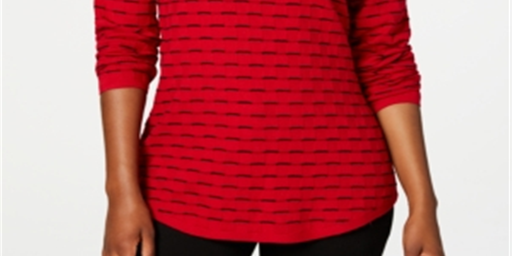Karen Scott Suéter Texturizado Feminino Vermelho Tamanho Grande