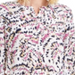 Top feminino estampado com pregas nas costas, rosa, tamanho pequeno, da coleção JM
