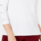 Charter Club Supima Cotton Embellished Top Feminino Branco Tamanho Médio