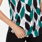 Camiseta feminina estampada Alfani com bainha redonda, vermelha, tamanho PP