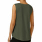 JM Collection Regata feminina sem mangas com decote redondo, verde, tamanho pequeno