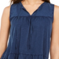 Blusa camponesa sem mangas de algodão estilo &amp; co feminina, azul, tamanho pequeno