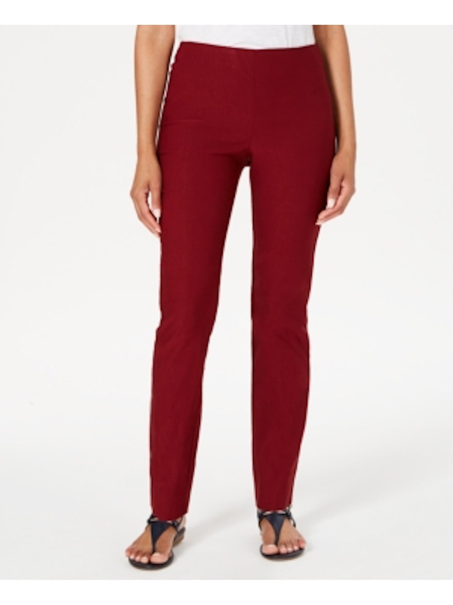 Calça feminina Chelsea Tummy Control Skinny Leg Tornozelo Charter Club Vermelha Tamanho 4