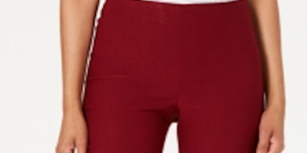 Calça feminina Chelsea Tummy Control Skinny Leg Tornozelo Charter Club Vermelha Tamanho 4