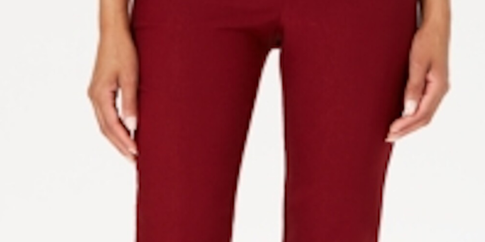 Calça feminina Chelsea Tummy Control Skinny Leg Tornozelo Charter Club Vermelha Tamanho 4