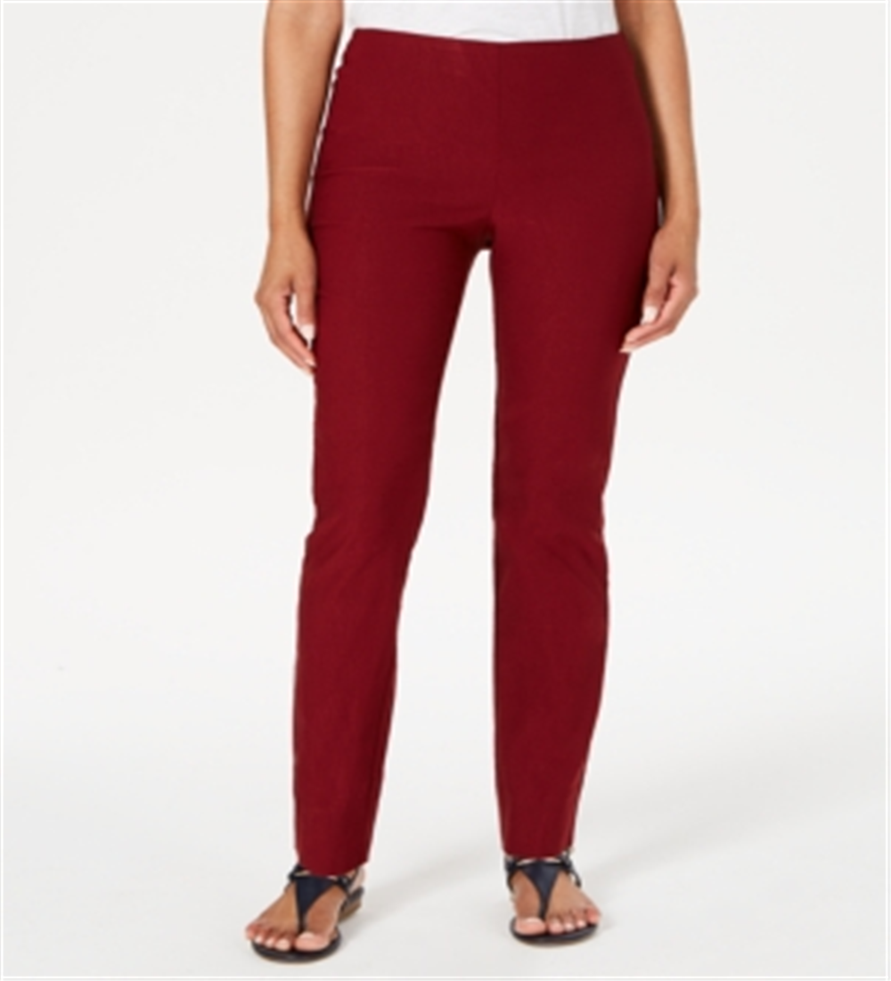 Calça feminina Chelsea Tummy Control Skinny Leg Tornozelo Charter Club Vermelha Tamanho 4