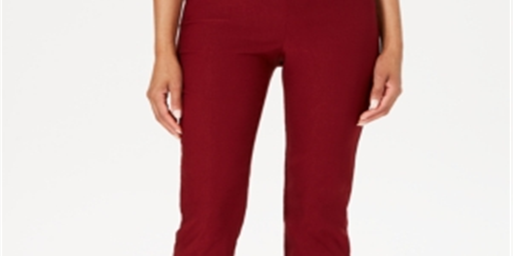 Calça feminina Chelsea Tummy Control Skinny Leg Tornozelo Charter Club Vermelha Tamanho 4