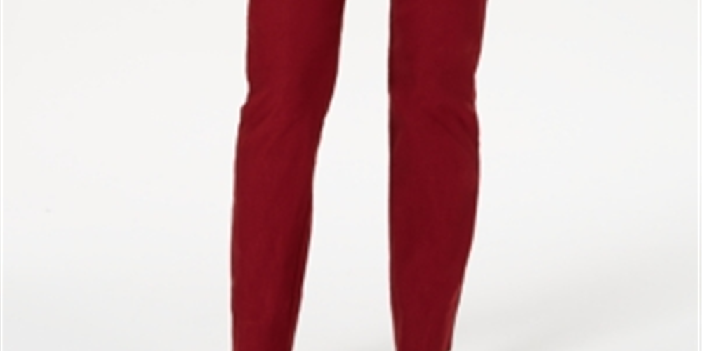 Calça feminina Chelsea Tummy Control Skinny Leg Tornozelo Charter Club Vermelha Tamanho 4