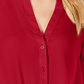 INC International Concepts Feminino Novo Tie V Neck Manga Longa Botão Up Casual Top Vermelho Tamanho Pequeno Pequeno