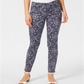 Calça jeans skinny feminina Charter Club com estampa e controle de barriga, tamanho 6, azul
