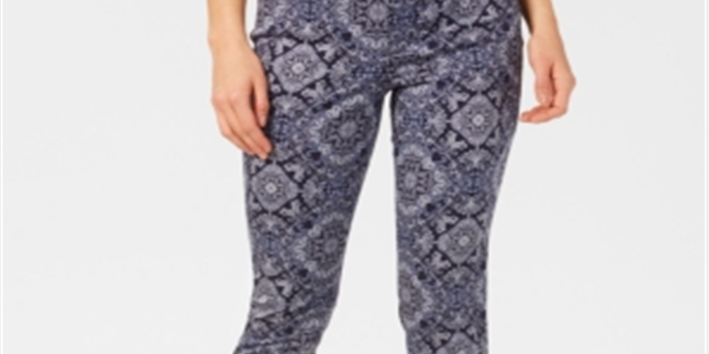 Calça jeans skinny feminina Charter Club com estampa e controle de barriga, tamanho 6, azul