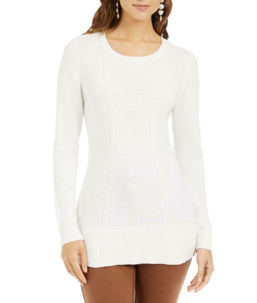 Suéter feminino estilo &amp; co com pontos mistos, branco, tamanho XX-G