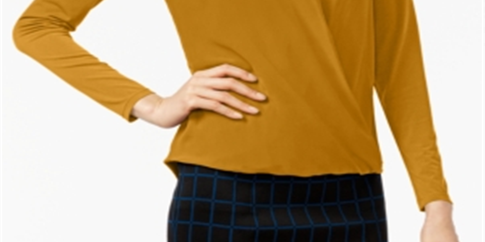 Blusa Alfani Feminina Surplice Amarela Tamanho Pequeno Médio