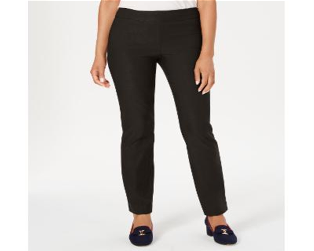 Calça feminina Charter Club Cambridge Skinny com controle de barriga, preta, tamanho 14