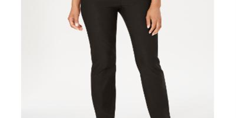 Calça feminina Charter Club Cambridge Skinny com controle de barriga, preta, tamanho 14