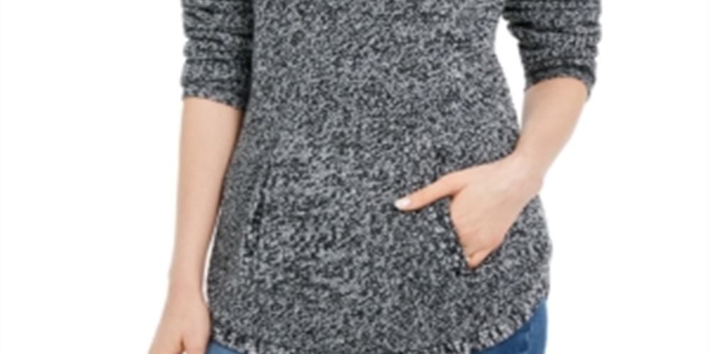 Suéter feminino com gola envelope Style &amp; Co, preto, tamanho pequeno P