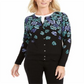 Karen Scott Cardigan Feminino Serenity Estampado Floral Azul Tamanho Médio