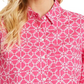 Blusa feminina Charter Club de linho com gola e botões, rosa, tamanho médio
