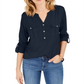 Blusa feminina estilo &amp; co com decote aberto e mangas bufantes, vermelha, tamanho extrapequeno
