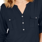 Blusa feminina estilo &amp; co com decote aberto e mangas bufantes, vermelha, tamanho extrapequeno