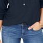 Blusa feminina estilo &amp; co com decote aberto e mangas bufantes, vermelha, tamanho extrapequeno