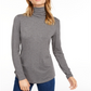 Blusa feminina de gola alta Maison Jules, cinza, tamanho pequeno