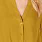 INC International Concepts Top feminino liso com punho e decote em V e botões, amarelo, tamanho pequeno