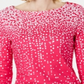 Charter Club Feminino Pima Algodão Botão Ombro Estampado Blusa Rosa Tamanho XX-G