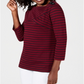 Karen Scott Top Listrado Cruzado Feminino Vermelho Tamanho Grande