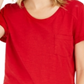 Camiseta feminina de algodão com gola redonda Style &amp; Co, vermelha, tamanho pequeno