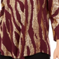 JM Collection Blusa feminina com estampa metálica roxa tamanho pequeno GG