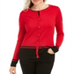 Cardigan feminino Karen Scott Colorblocked vermelho tamanho X-S