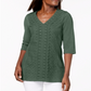 JM Collection Top Feminino com Renda e Contraste Verde Tamanho XS
