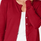 Cardigan feminino com gola redonda Charter Club, vermelho, tamanho pequeno