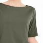 Blusa feminina Karen Scott de algodão com mangas recortadas, verde, tamanho pequeno