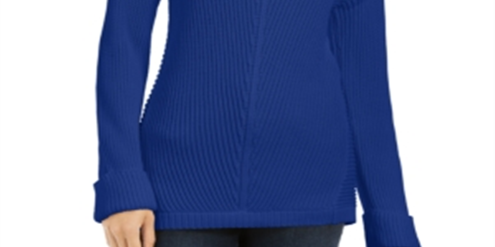 Camiseta feminina texturizada, lisa, manga comprida, gola V, azul, tamanho XX-G