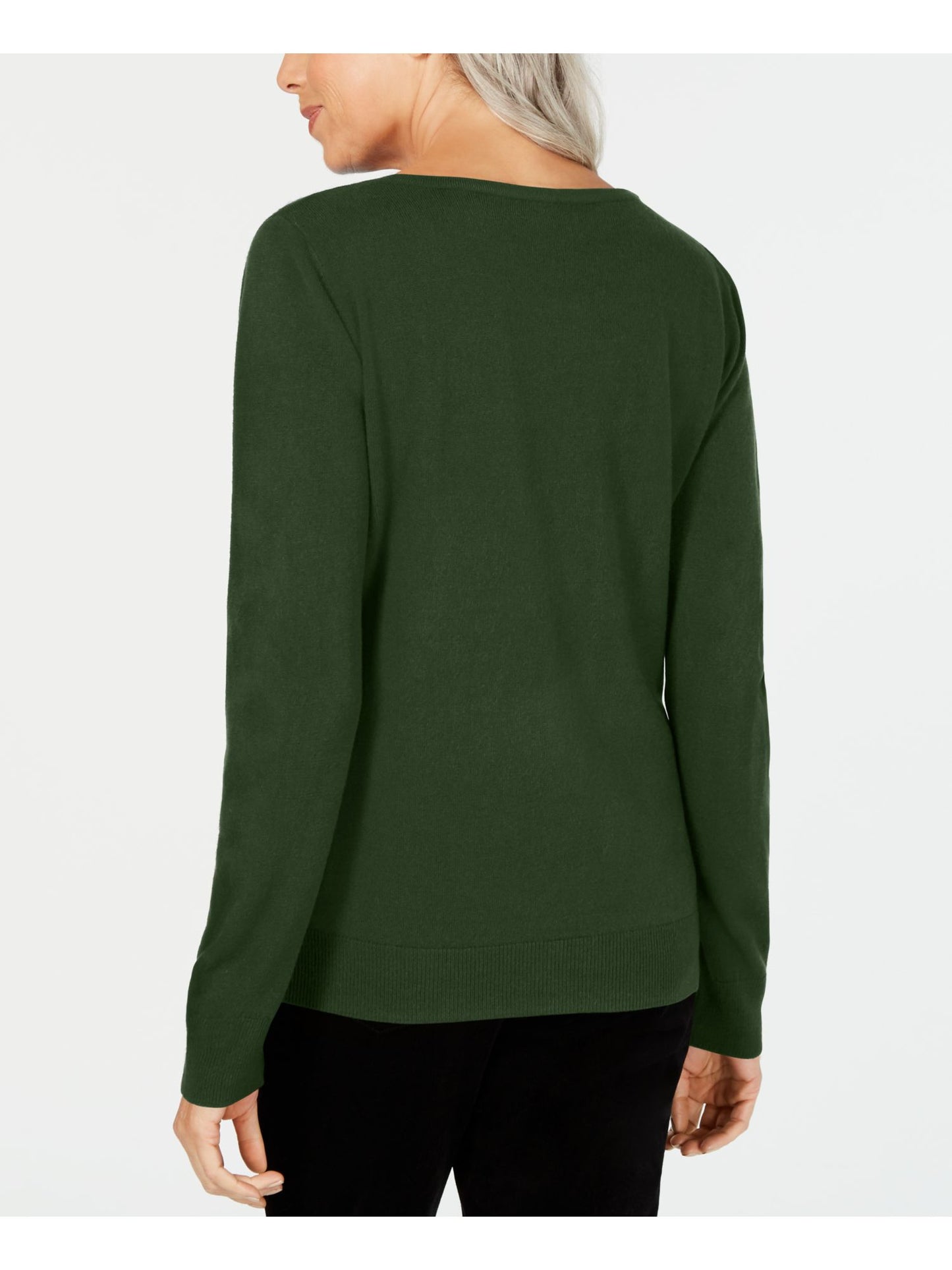 Karen Scott Suéter Feminino Texturizado Manga Longa Gola Joia Verde Tamanho X-G