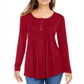 Blusa feminina de manga comprida estilo &amp; co, vermelha, tamanho pequeno
