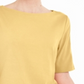 Blusa feminina Karen Scott de algodão com mangas recortadas, amarela, tamanho médio
