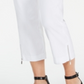 Calça Capri Feminina JM Collection com Zíper e Bainha Branca Tamanho XXG