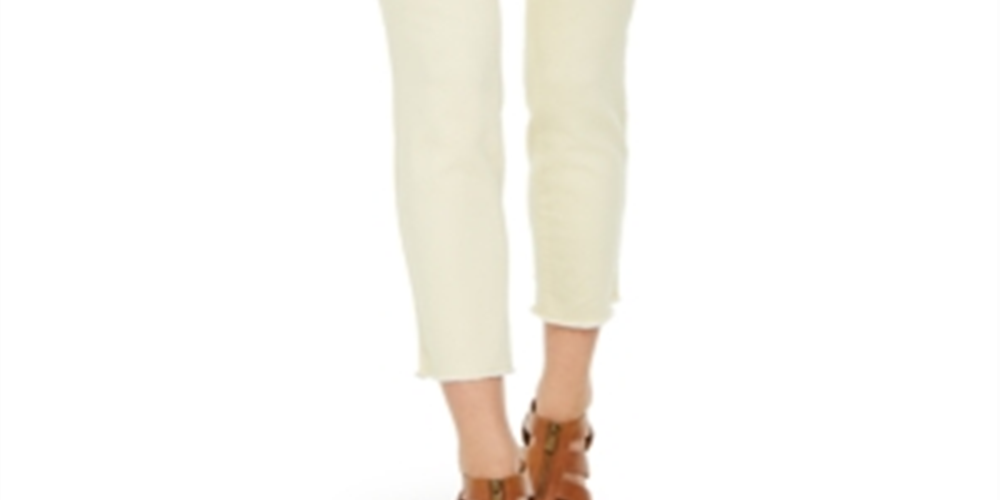 Calça jeans skinny feminina estilo &amp; co, lavagem clara, amarela, tamanho 4