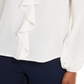 Blusa feminina com babados Thalia Sodi, branca, tamanho X-G