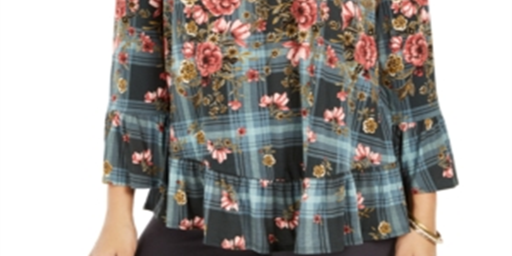 Top estampado tomara que caia feminino Style &amp; Co, verde, tamanho XX-G